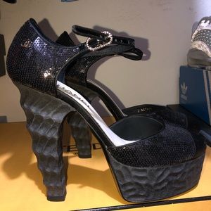 Chanel sequin heels